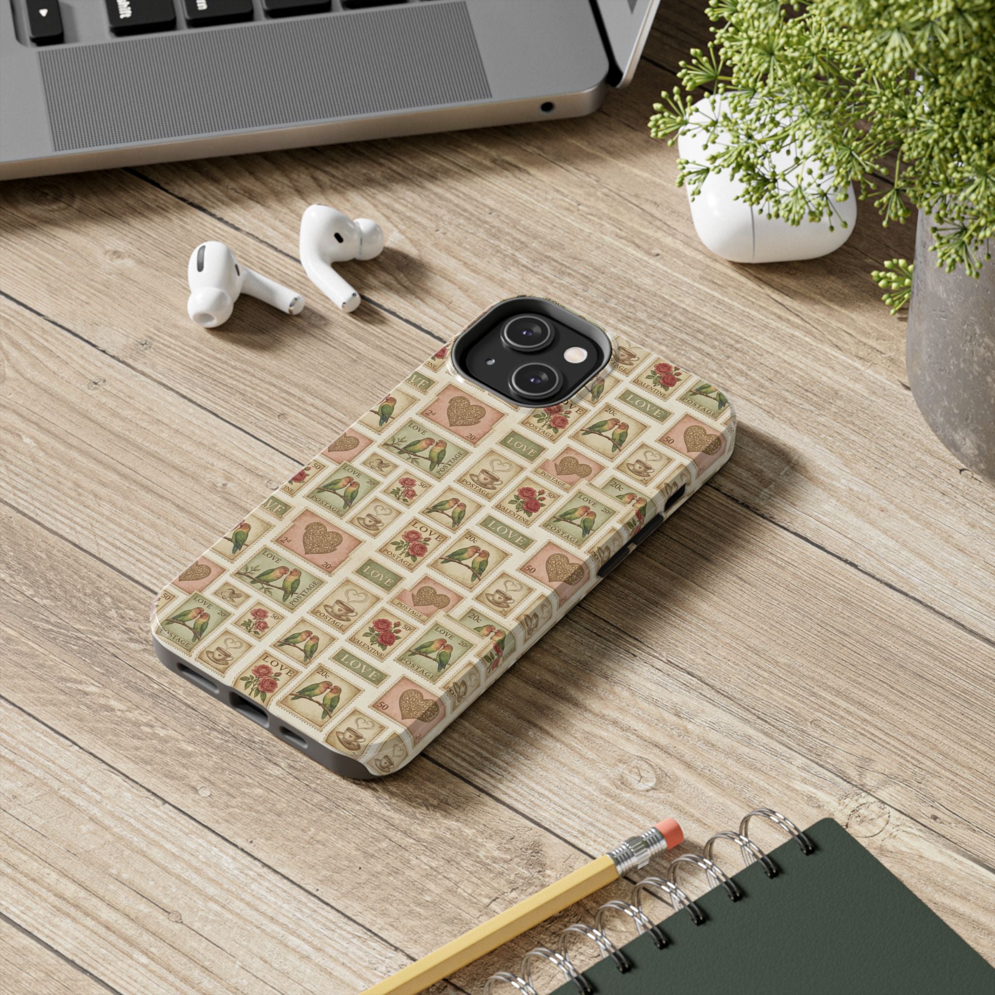 Vintage Love Stamp Collage Phone Case | Tough Phone Case