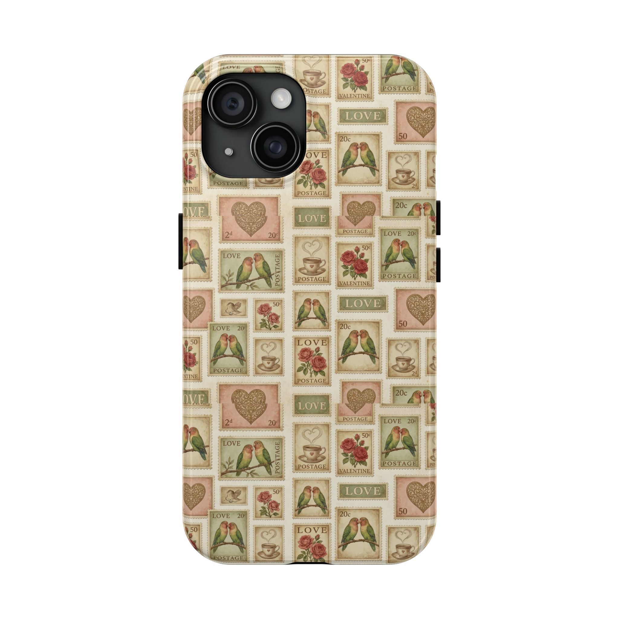 Vintage Love Stamp Collage Phone Case | Tough Phone Case